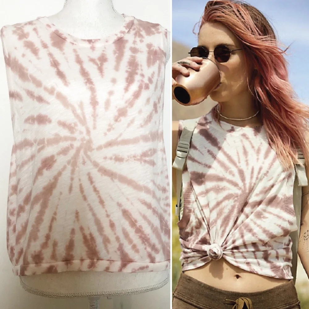 NWT FREE PEOPLE Love Tank Tie Dye in Fireside Combo Size Medium - Picture 1 of 16